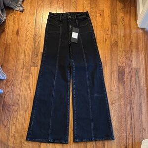 Risen Black Wide-Leg Jeans